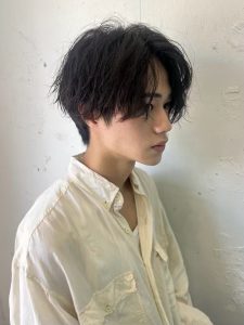 メンズ韓国風センターパート